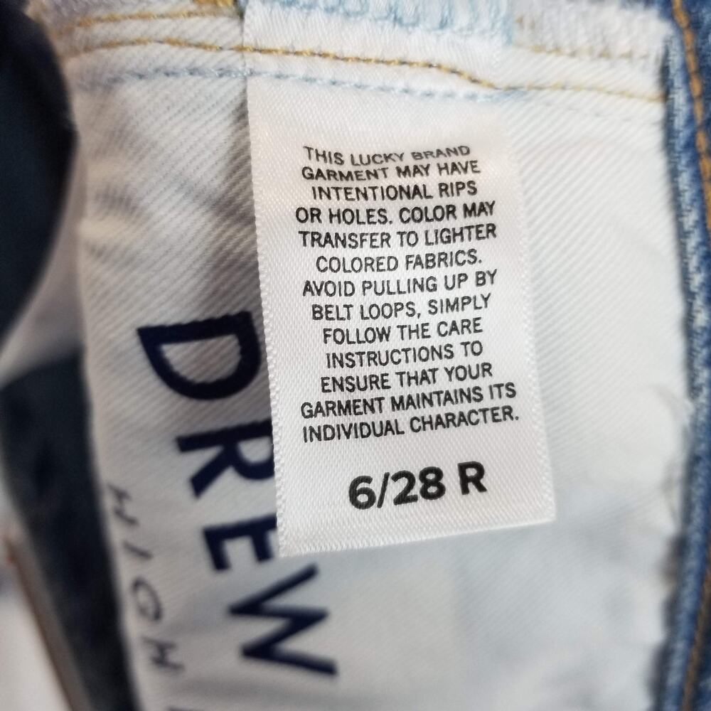 Lucky Brand Jeans Womens 6 28R Light Wash Drew Mom High Rise Tapered Denim Pants - Picture 8 of 15